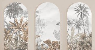 Papier peint arches tropicales sépia, XXL, tendance