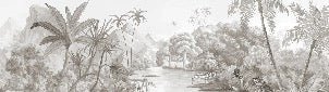 Papier peint panoramique jungle pittoresque, XXL, tendance