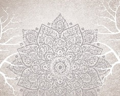 Carta da parati per toilette con mandala indiano bohemien