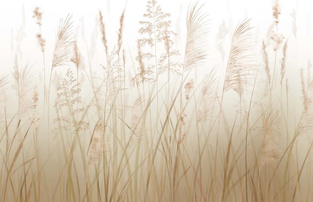 Carta da parati con fiori di campo di grano