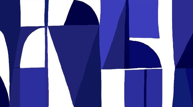Carta da parati blu in stile Memphis