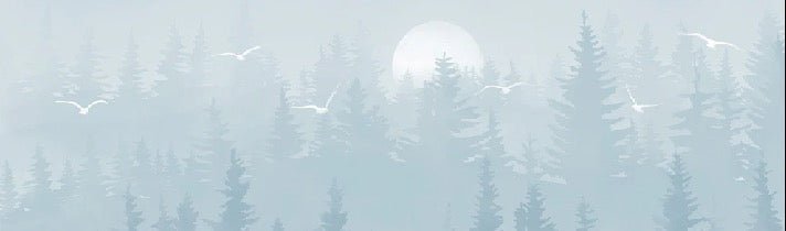 Carta da parati per la cameretta dei bambini Foresta scandinava blu chiaro di luna