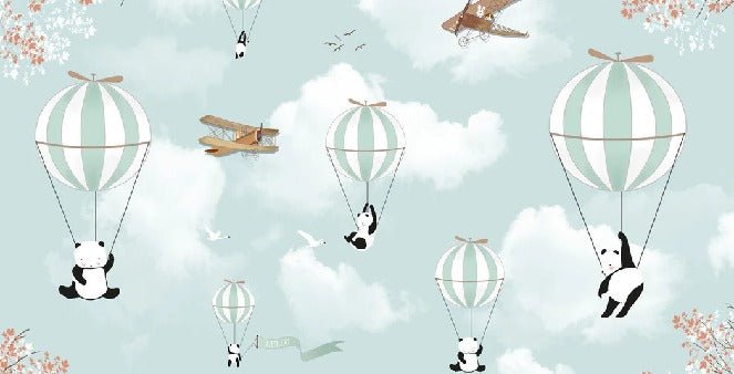 Panda in mongolfiera wallpaper