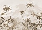 Carta da parati panoramica della giungla eden seppia