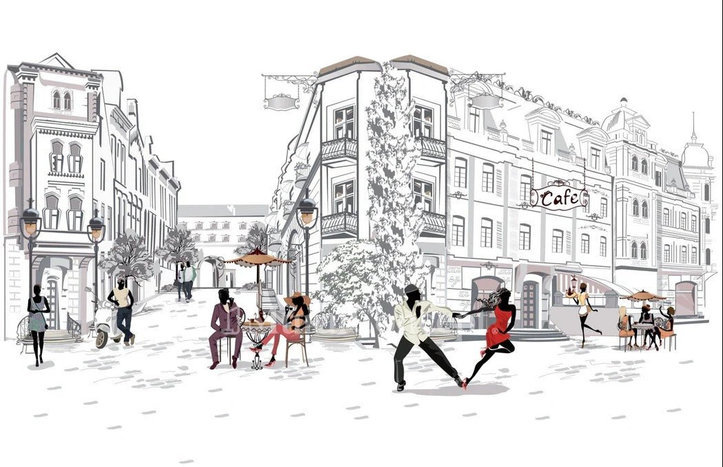 Papier peint panoramique balade parisienne, XXL, tendance