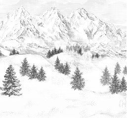 Papier peint montagne sommets de Chamonix, XXL, tendance