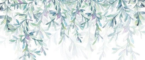 Carta da parati per bagno in stile vegetale e scandinavo