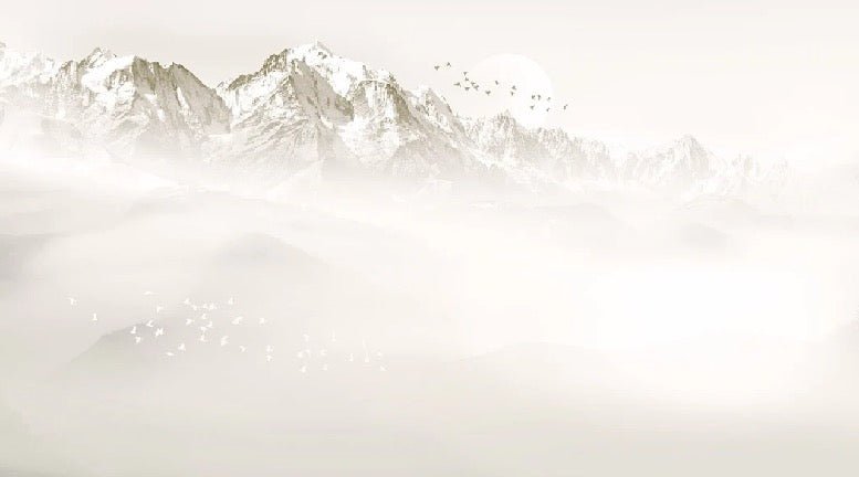 Carta da parati del Monte Bianco, mattina nebbiosa