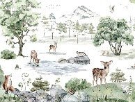 Papier peint animaux prairie enneigée, XXL, tendance