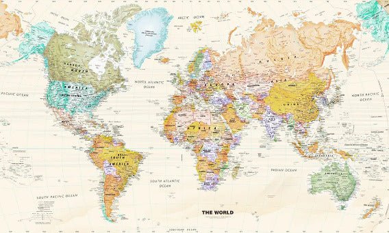 Carta da parati originale con mappa del mondo