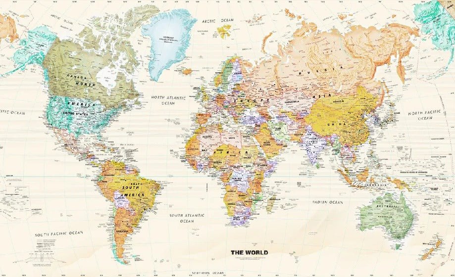 Carta da parati originale con mappa del mondo