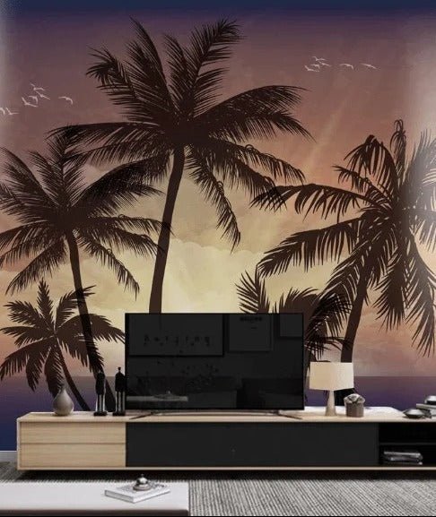 Carta da parati tramonto palma