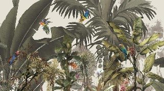 Sfondo panoramico esotico Jungle banana