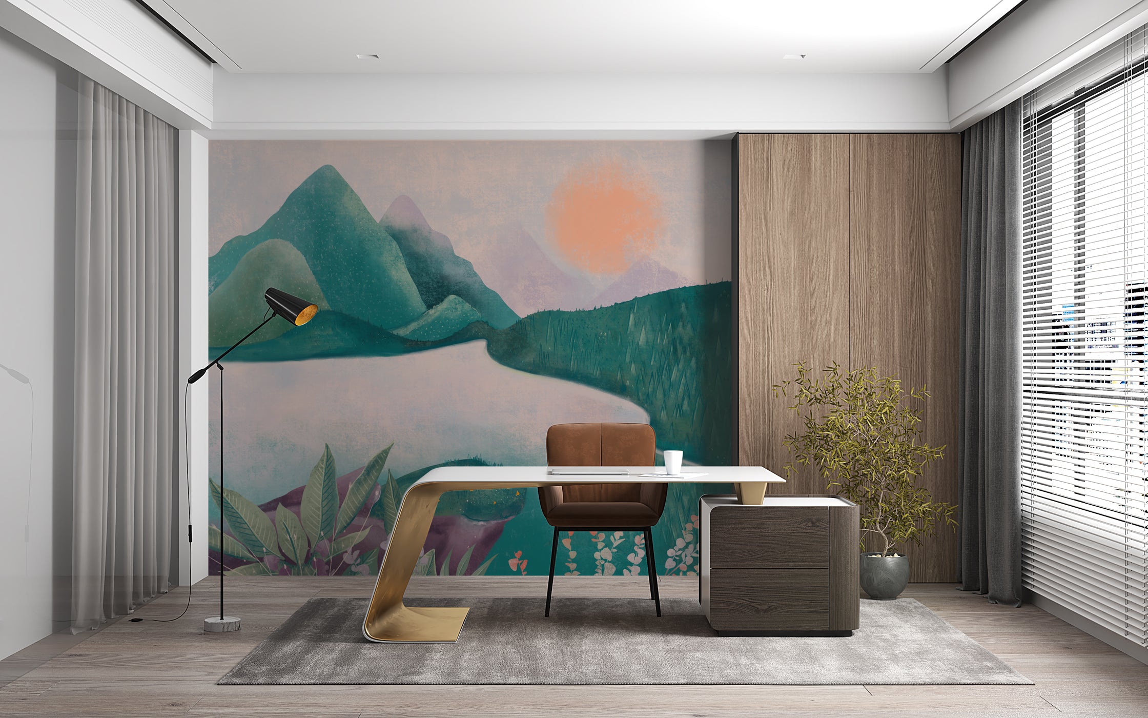 Papier peint beauté de la nature, mural concept, tendance