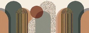 Carta da parati grafica art déco di tendenza