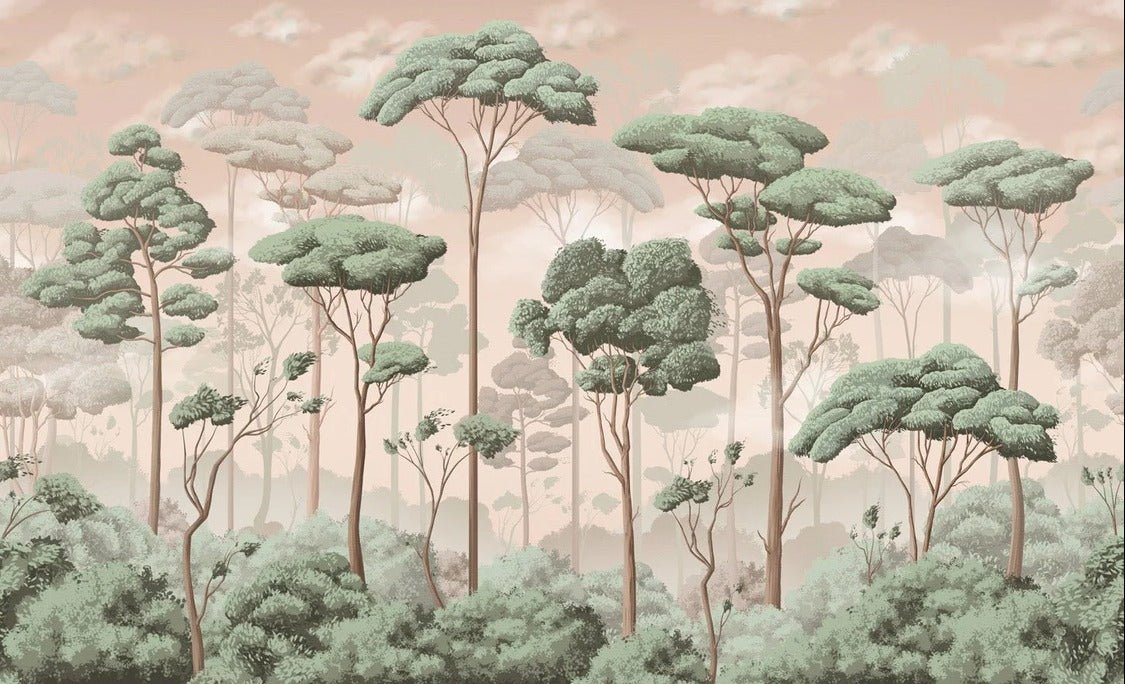 Voluttuoso gelsomino foresta di pini carta da parati panoramica