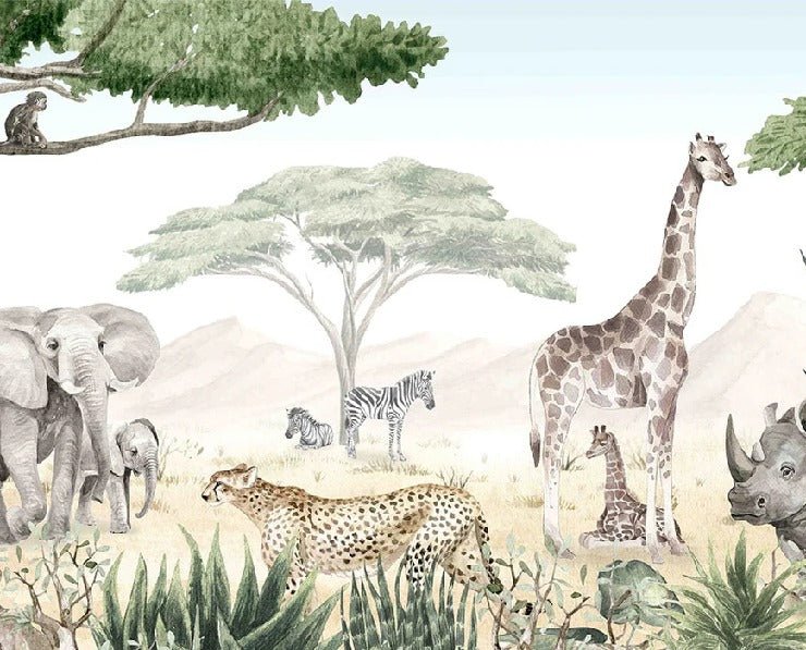 Carta da parati della savana per bambini