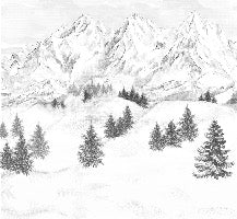Papier peint montagne sommets de Chamonix