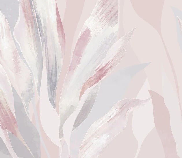 Carta da parati in tessuto floreale rosa cipria