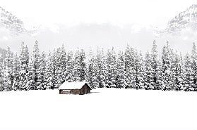 Carta da parati panoramica per chalet di montagna