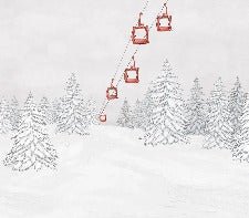 Carta da parati rossa per gondola di montagna