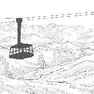 Sfondo rosso della funivia di La Plagne