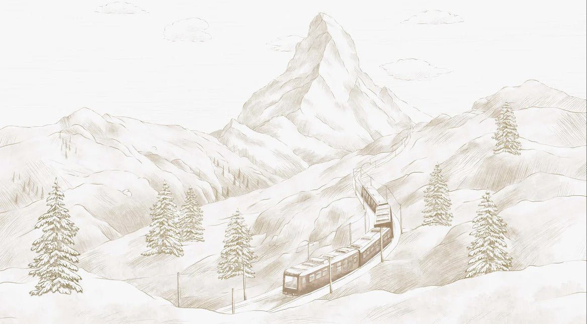 Carta da parati panoramica Matterhorn seppia