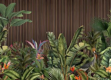 Papier peint panoramique tasseau végétal, XXL, tendance