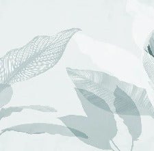 Carta da parati moderna con fogliame verde acqua