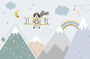 Carta da parati scandinava blu per bambini