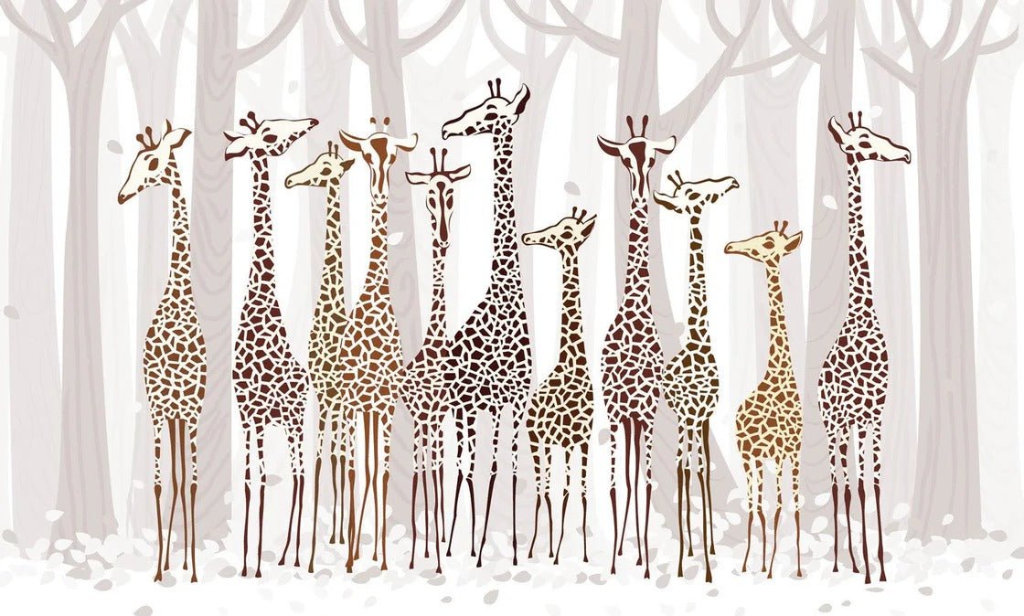 Papier peint Élégantes Girafes