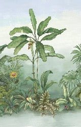 Carta da parati per toilette botanica
