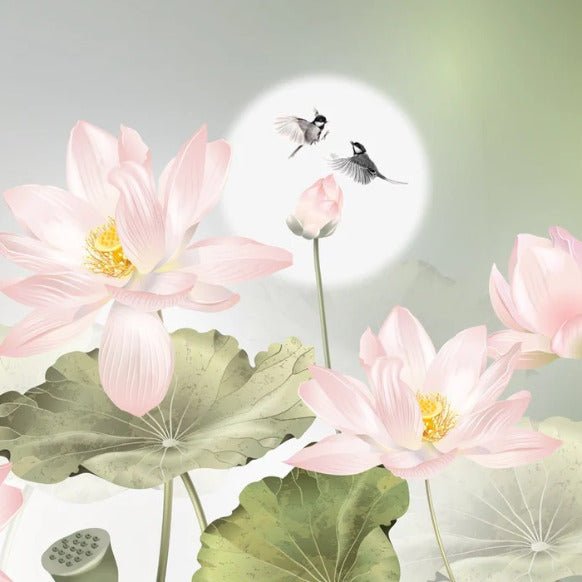 Carta da parati romantica con orchidee floreali