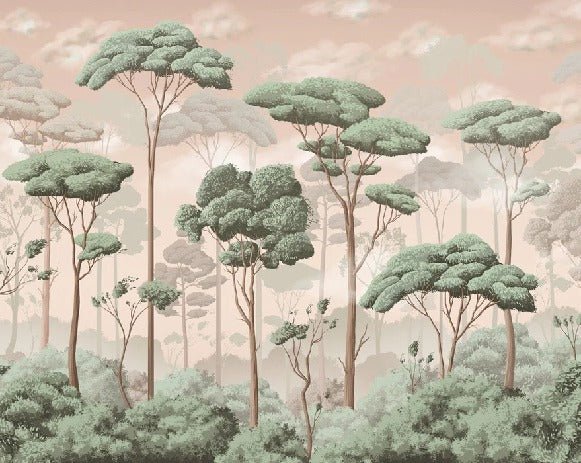Voluttuoso gelsomino foresta di pini carta da parati panoramica