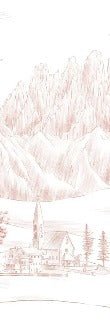 Papier peint paysage italien Dolomites terracotta, XXL, tendance