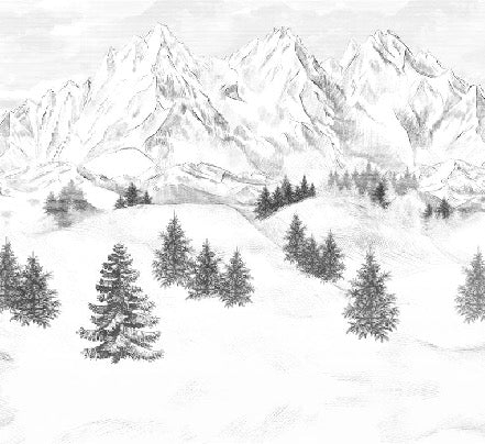 Papier peint montagne sommets de Chamonix, XXL, tendance