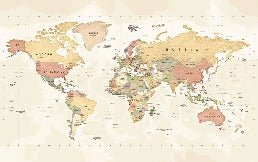 Carta da parati panoramica per l'esplorazione della mappa del mondo