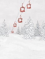 Carta da parati rossa per gondola di montagna