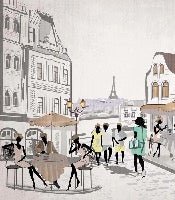 Papier peint français Paris café en terrasse, XXL, tendance