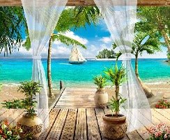 Papier peint Windows Sea, XXL, tendance