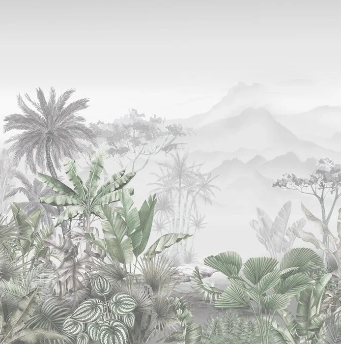 Papier peint tendance tropical vert, XXL, tendance