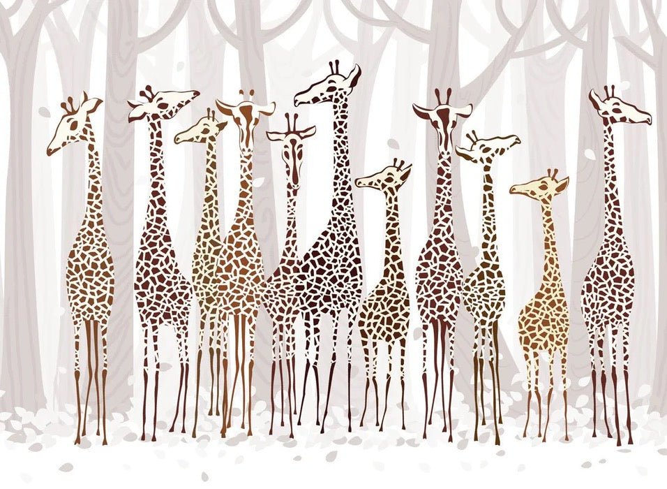 Elegante carta da parati Giraffes