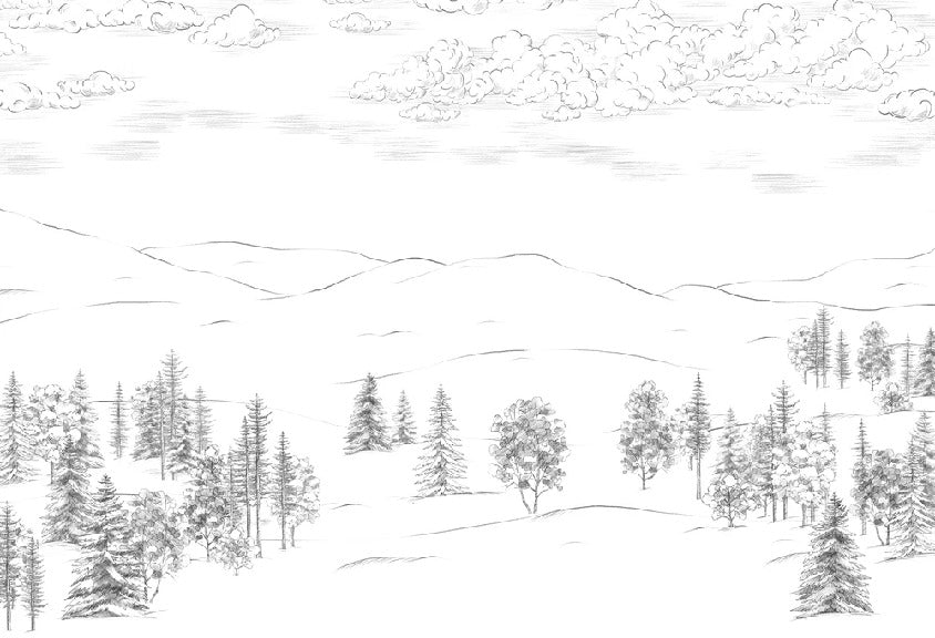 Schizzo di montagna Cimes carta da parati