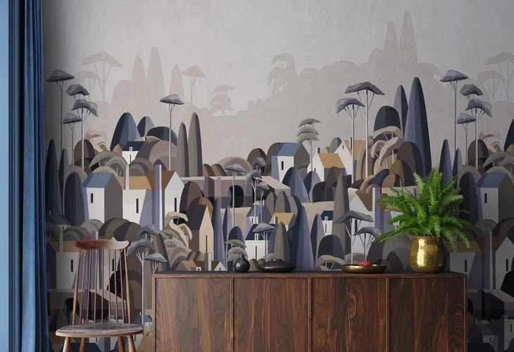 Papier peint village maisons exotiques, XXL, tendance