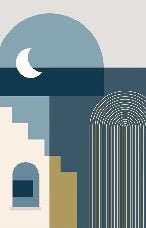 Carta da parati grafica ad arco blu