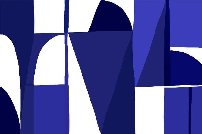 Carta da parati blu in stile Memphis