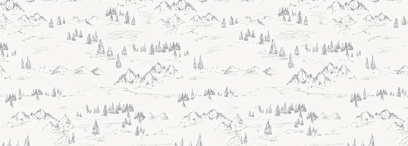 Montagna e abete illustrazione di carta da parati
