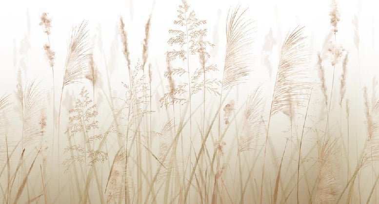 Carta da parati per bagno in campo di grano beige