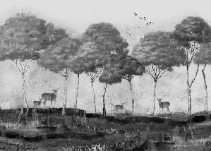 Carta da parati panoramica Mystic Pines & Deer