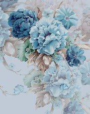 Carta da parati con fiori blu